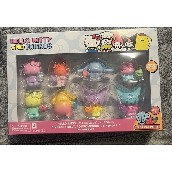 NEW JAZWARES Hello Kitty and Friends Tropical Party Series 3 - 8 Figure Pack - Picture 1 of 2